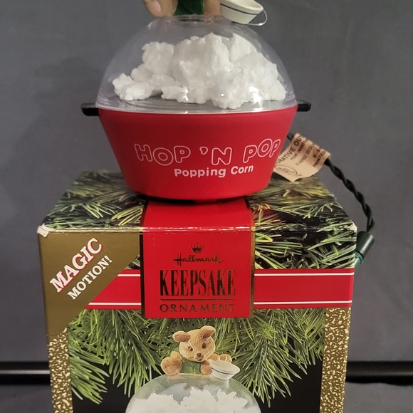 Hallmark Red and Gold Popcorn Machine Ornament
